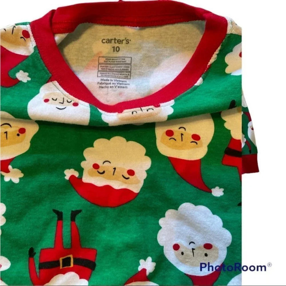 Carter’s Two Piece Christmas Santa Claus Pajama Set Unisex Size 10 Holiday - Picture 3 of 4
